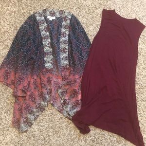 NWOT 2 piece set - kimono and tank
